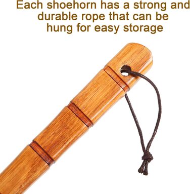 Дерев'яний ріжок для взуття WLMALL преміум-класу, ука, міцний, довжиною 33 см, ледачий ріжок для взуття для людей похилого віку, д