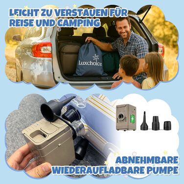 Дорожнє ліжечко/дитяче ліжко з електричним повітряним насосом - Надувне дитяче ліжко з піднятими захисними бортиками, м&39якою флокованою поверхнею, портативне для подорожей, ночівлі та домашнього використання (1 особа)