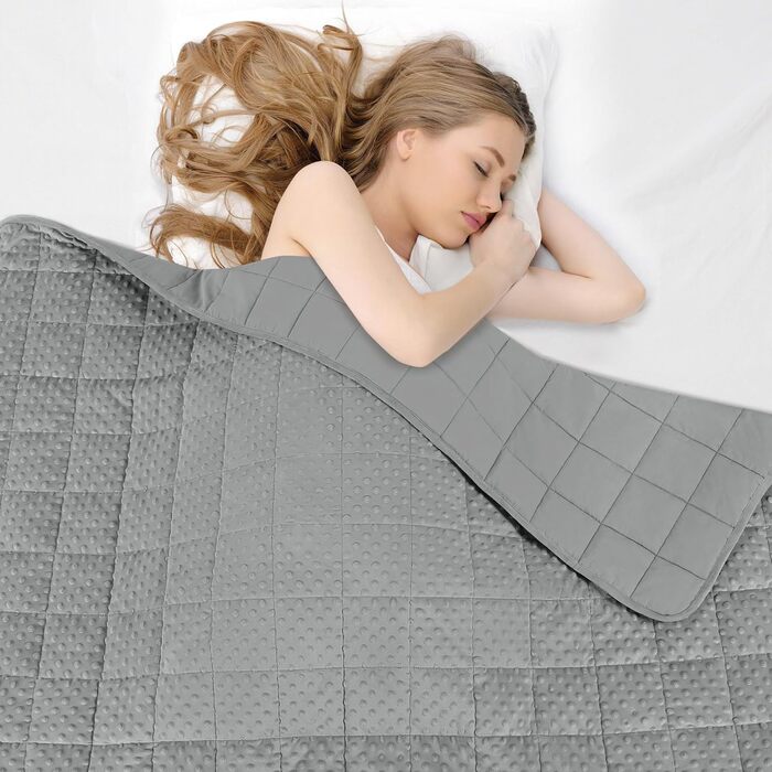 Ковдра WOLTU з обтяженням, бавовна, 2,3 кг, 90x120 см - Антистресова ковдра з обтяженням - Терапевтична ковдра, засіб для сну для дорослих, важкий куточок ліжка для кращого відпочинку - Пухнаста обтяжена ковдра 90x120 см, 2,3 кг