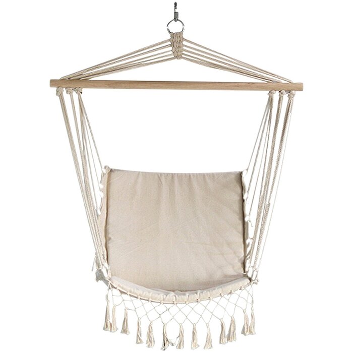 Підвісне крісло Habeig бежеве, підвісна гойдалка - вантажопідйомність до 140 кг
