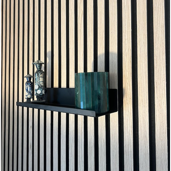 Настінна полиця для акустичних панелей, ширина 30,4 см, металева, свердління не потрібне (34,4 см)