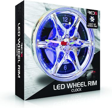 Настінний годинник RED5 у вигляді колесного диска з синім LED-підсвічуванням, кварцовий, 30 см