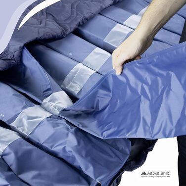 Протипролежневий надувний матрац, 200x105x12,8 см, Mobi 3 Plus, матрац зі змінним тиском та компресором, низький рівень шуму, ширина 105 см, 17 повітряних камер, для пролежнів I, II та III ступеня, синій 200x105 x 12,8 см