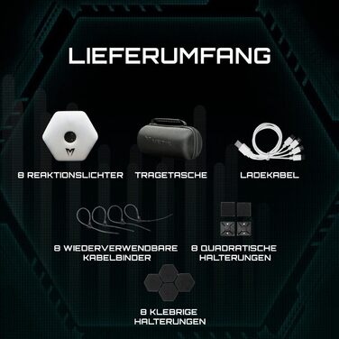 Світло для тренування реакції METIS 4/8 QTY - покращують рефлекси та швидкість реакції Підключення до додатку Пакет з 8 шт.