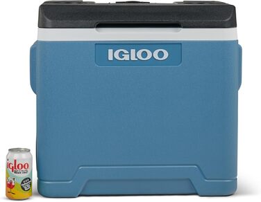 Пасивний холодильник IGLOO IP42 Roller 42 L, крижано-блакитний термобокс з колесами та телескопічною ручкою, холодильник для відпочинку, роботи та кемпінгу