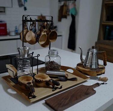 Дерев&39яна чашка MUGUOY Kuksa ручної роботи - чашка із зображенням голови тварини Kuksa Guksi, дерев&39яна чашка kuksa для мандрівників та кемпінгу в буші, гарний подарунок для любителів природи. (Лис*1)