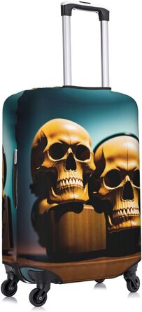 Чохол для валізи у формі черепа, міцний захист для багажу, підходить для валіз розміром 45,7 - 81,3 см, розмір XL, чорний, екстра-великий