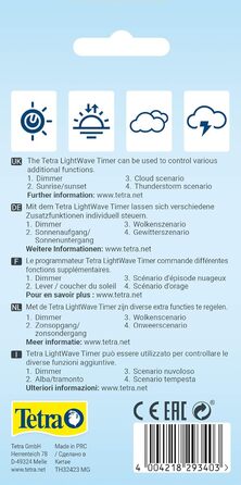 Таймер Tetra LightWave - підходить для програмування світлодіодних ламп Tetra LightWave, забезпечує додаткові функції (наприклад, схід та захід сонця)