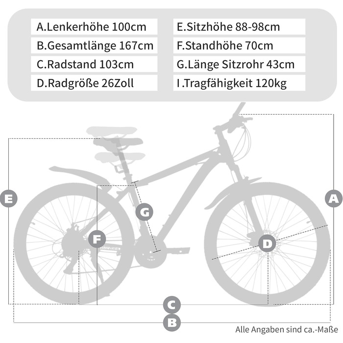 Гірський велосипед, колеса 26&quot та 27,5&quot, MTB з дисковими гальмами, 21 швидкість, підходить для чоловіків та жінок, синій - 26&quot