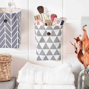 Підвісний кошик для зберігання - комплект з 4 шт. - тканинні кошики з підкладкою - ідеальний кошик для домашнього офісу, коридору, ванної кімнати, органайзер для кемпінгу - 12 x 12 x 17 см (Д x Ш x В)