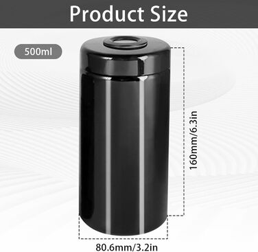 Банки для зберігання, контейнери для зберігання об&39ємом 500 мл з гігрометром у кришці, захист від ультрафіолету, скло для зберігання, консервація, стійкі до запахів, герметичні, біофотонне скло - фіолетово-чорне