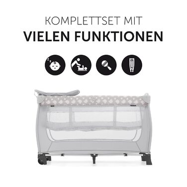 Дорожнє ліжечко Sleep N Play Center з люлькою для новонароджених, пеленальним матрасиком, люлькою-переноскою, колесами, ковзанками