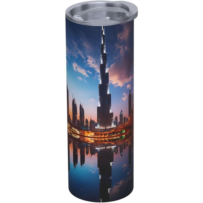 Стаканчик з прямою трубочкою об&39ємом 590 мл, Dubai Sidewinder Tower, дорожній стаканчик з принтом, підходить для кемпінгу, офісу та дому