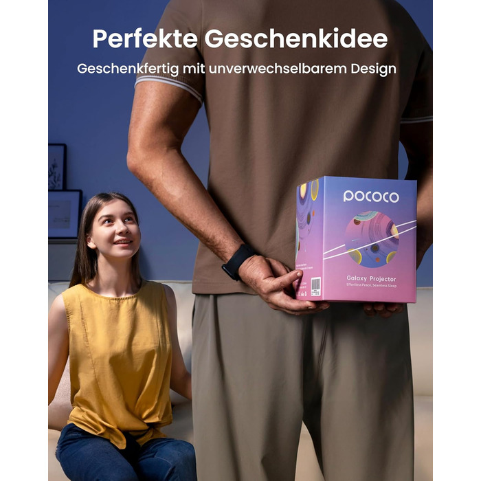 Проектор зоряного неба POCOCO, світлодіодний проектор для галактик, планетарій для дітей та дорослих, нічник-проектор Aurora з 2 дисками та таймером, креативне освітлення, засіб для сну та релаксації, білий