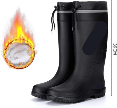 Чоловічі гумові чоботи до коліна, водонепроникні, високі, ПВХ, для риболовлі на свіжому повітрі, водне взуття, гумові чоботи для дорослих, розмір 44 EU, стиль 01