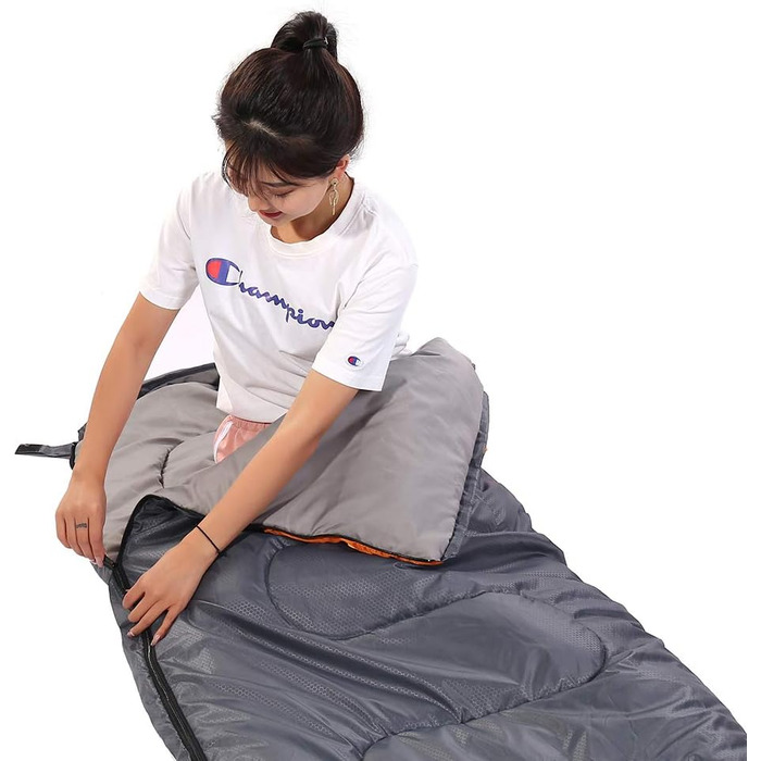 Спальник на 3-4 сезони (літо, весна, осінь, зима) у теплу та прохолодну погоду - легкий, для підлітків та дорослих, ідеально підходить для піших прогулянок, походів та кемпінгу. Одинарний сіро-помаранчевий