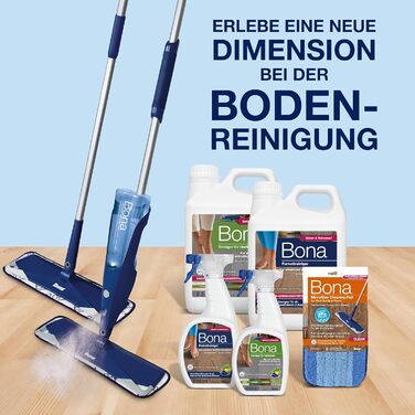 Набір чохлів для швабр Bona з 3 чохлами для швабр, ганчіркою для підлоги, мікрофібровою подушечкою для чищення з двозонним дизайно