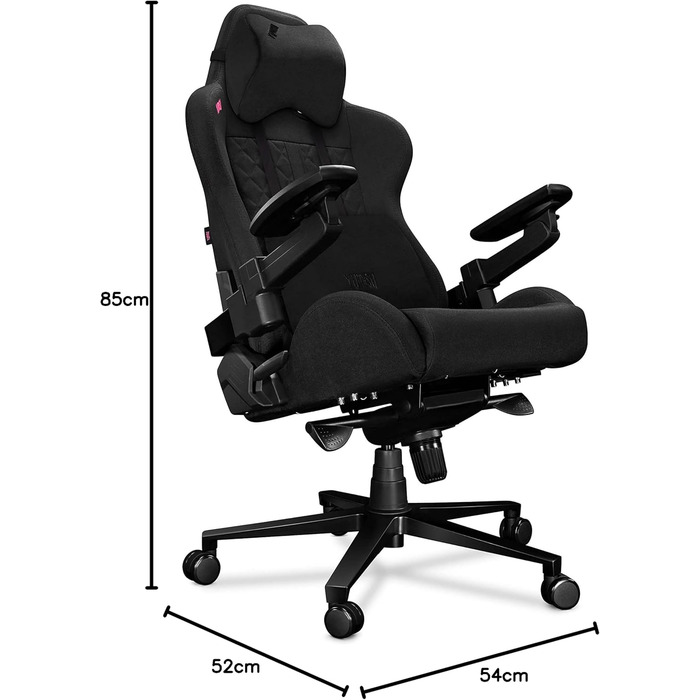 Офісне крісло 2050 шт. Ігрове крісло Чорне - Ігрове крісло з подушкою з піни з ефектом пам&39яті з велюру - Тканина геймерського крісла з підлокітниками X-Cross - Ігрове крісло з безшумними гумовими колесами - Комп&39ютерне крісло 150 кг Чорна тканина під