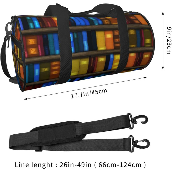 Універсальна дорожня сумка Книги на полиці - спортивна сумка для чоловіків та жінок, сумка-мішок, спортивна сумка