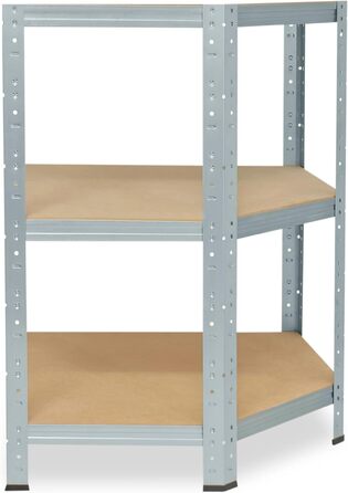 Кутова полиця 90x60x30 см Міцна оцинкована металева полиця, що стоїть на 3 полиці, вантажопідйомність 175 кг кожна / Кутова полиця Міцна кутова полиця / Вставна полиця