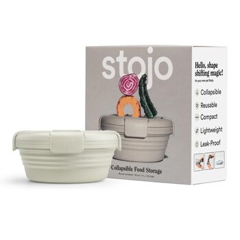 Складана миска STOJO вівсянка, 1020 мл багаторазова силіконова миска для гарячої та холодної їжі ідеально підходить для подорожей, прийому їжі, обідів, кемпінгу та походів безпечна для мікрохвильової печі та вівсянки