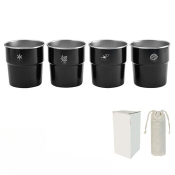 Набір із 4 кухлів для кемпінгу з нержавіючої сталі 304 об&39ємом 300 мл для зовнішнього використання