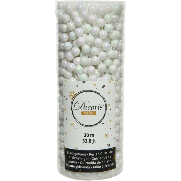 Різдвяна ялинкова прикраса з бісеру білий Kaemingk