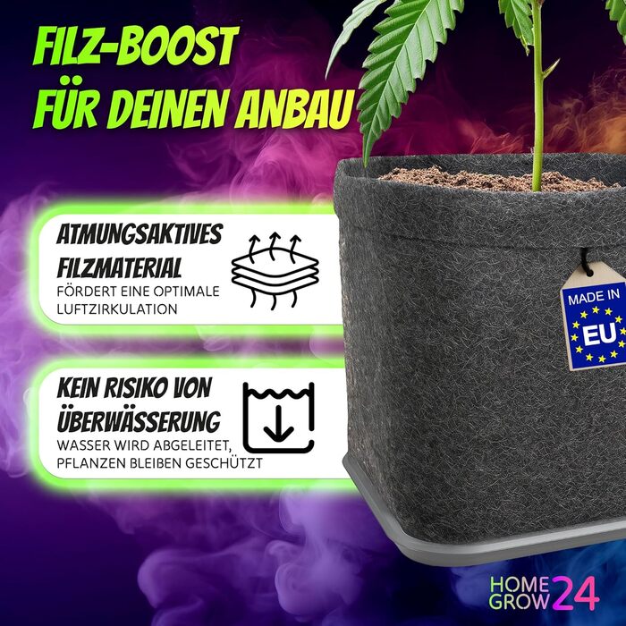 Горщики для рослин з блюдцями та без них у наборі, квадратні фетрові горщики об&39ємом 11 л кожен, тканинні горщики для вирощування та культивування рослин, 3 фетрових горщики з блюдцями