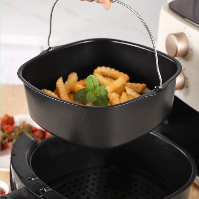 Форма для випікання аерофритюрниці для аксесуарів для фритюрниці HD9925 HD9860 HD9905/01, 22 см квадратна залізна фритюрниця, форма для торта, заміна бочки для торта