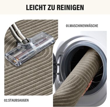 Килимок для вловлювання бруду FEOMOS для приміщень/зовнішнього використання 60x90 см, нековзний абсорбуючий килимок для дверей, який можна прати та міцний, для вхідних дверей, коридору, балкону, кухні - бежевий 60x90 см