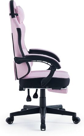 Ігровий стільчик з підставкою для ніг - м&39які підлокітники - регульована висота - рожевий