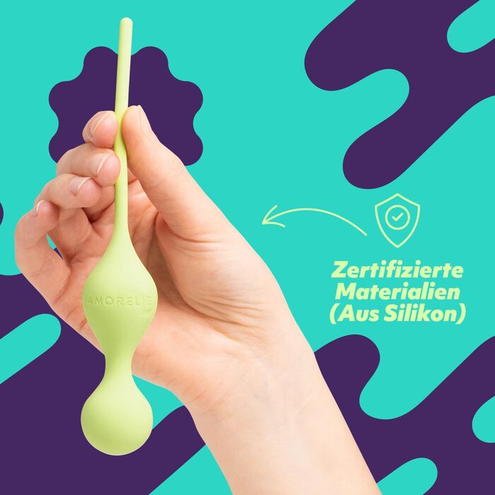 Кульки для тренування м’язів тазового дна AMORELIE Joy, 75 г, силіконові, жовті, водонепроникні