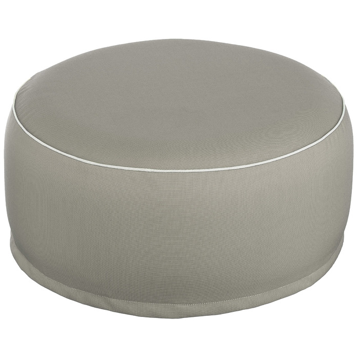 Надувний пуф Brandsseller для вулиці Ø 55 x 25 см Водовідштовхувальне крісло-мішок для саду, патіо, вітальні та пляжу Водостійкий та легкий у догляді, сіро-коричневий