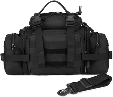Багатофункціональна поясна сумка Bumbag Military for Sport Outdoor Running Camping Hiking Trekking Black 40*25*18cm, 3Way Belt Bag Waterproof Fanny Pack Tactical Crossbody