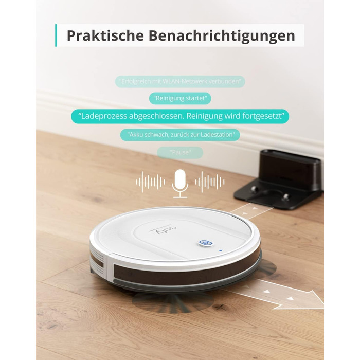 Робот-пилосос eufy з функцією прибирання, RoboVac G10 Hybrid, Smart Dynamic Navigation, 2-в-1 пилосос і робот-пилосос, потужність всмоктування 2000 Па, самозарядка (білий) (відремонтований), підлоги