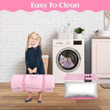 Дитячий спальний мішок зі знімною подушкою, теплий дитячий спальний мішок з подвійною блискавкою для дівчаток та хлопчиків, складний спальний мішок-ковдра для кемпінгу в приміщенні та на свіжому повітрі, єдиноріг 15060 см