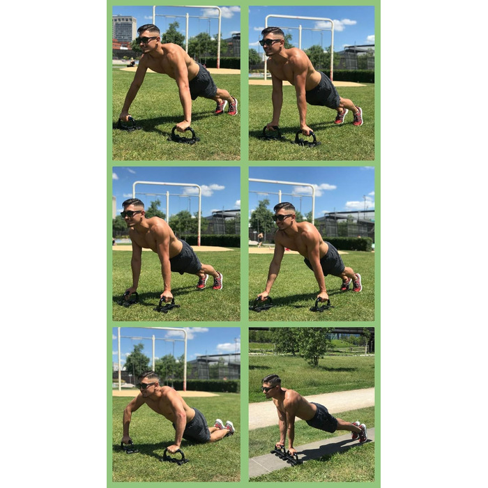 Ручки для віджимань - Протиковзке покриття - Суцільнометалеві перекладини для віджимань - Ручки та стійки для віджимань - Фітнес-обладнання для калістеніки для дому та на свіжому повітрі