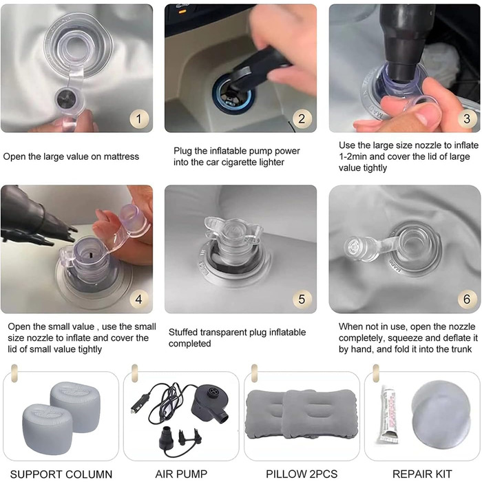 Автомобільний матрац для Leapmotor C10 2024 2025, надувний матрац для автомобіля, матрац для автомобіля, надувне ліжко для багажника, матрац для багажника автомобіля, ліжко універсала, чорний, стандартний чорний