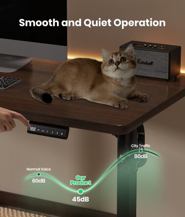 Електрична рама столу з регулюванням висоти з 2 потужними двигунами, регульована по висоті підставка з портом USB-C, функцією пам&39яті, 2 гачки, чорний колір