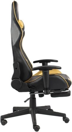 Геймерське крісло, обертове, золоте, ПВХ, ергономічне, з підставкою для ніг, висока спинка для комп&39ютерних геймерів, офісне, зручне сидіння з підставкою для ніг, золоте