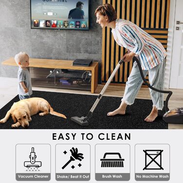 Килимова доріжка Koloko для використання всередині/зовнішнього використання, нековзка, нестандартний розмір, підлогова доріжка з гумовою основою, для коридору, входу, балкону, патіо, кухні, чорна 2&39 x 8&39 (Доріжка)