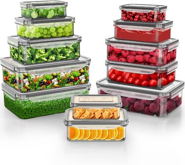 Банки для зберігання їжі TUSEASY з кришками, банки для зберігання 12 шт. Герметична коробка для зберігання з кришкою Кухонні короб