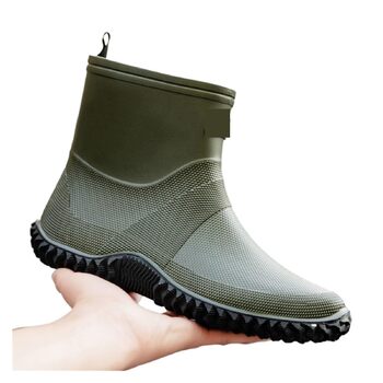 Чоловічі гумові чоботи, водонепроникні короткі гумові чоботи, садові чоботи, робоче взуття на низькому підборі, взуття для активного відпочинку на природі, колір 4, EU 40