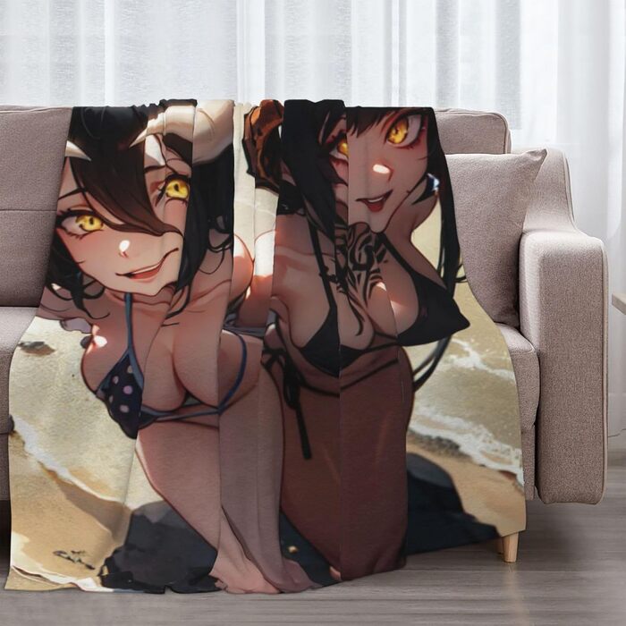 Аніме-ковдра, Albedo Ainz/Ooal Gown м&39яка, пухнаста, фланелева, плюшева, плед, ковдра, тепла, диванна, затишна, ковдра для сну, тип 4, 150x200 см