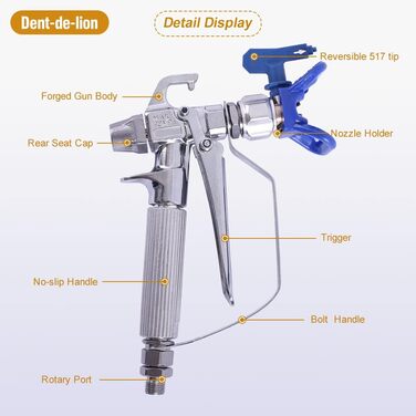 Безповітряний фарбувальний пістолет високого тиску сидіння сопла 5 фільтрів для безповітряного фарбувального пістолета 5 фільтрів, 3600 PSI
