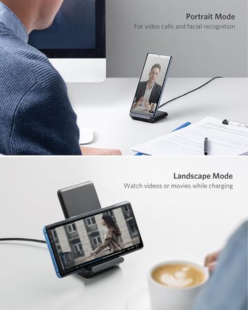 Індуктивна зарядна станція Anker 313, Qi-сертифікована, підходить для iPhone 16 / 15 / 15 Pro / 15 Pro Max, SE (2020), 13 / 13 Pro