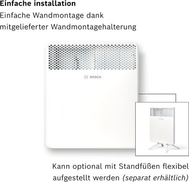 Електричний конвектор для приміщень площею до 5 м - Індивідуальне регулювання - Зі світлодіодним дисплеєм, захистом від перегріву та блокуванням від дітей - Легке встановлення - 500 Вт, 4000-5 -
