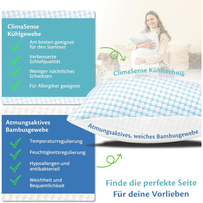 Подушка для шиї Ella 40x80 Ергономічна подушка з регульованим наповнювачем Ортопедична подушка від болю в шиї Підходить для сну на боці, спині та животі з чохлом, який можна прати, 40x80 см