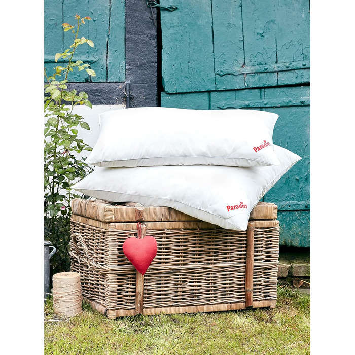 Пухова подушка PARADIES 80x80 см - 1200 г - Cleo Firm Organic - Жорстка подушка 80x80 см з гусячим пір&39ям та пухом, сертифікованими RDS, 80 x 80 см, висока підтримка