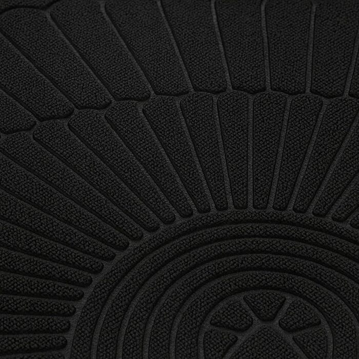 Килимок для дверей Tivoli напівкруглий 60x90 см для використання всередині та зовні приміщень чорний, нековзний, сучасний 3D-дизайн, брудозатримуючий килимок - легкоочисний килимок для дверей, чорний, 60 x 90 см (півколо)